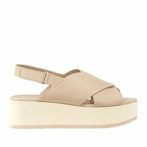 Vince Jenaya Chunky Platform Sandal Light Straw Size 8.5 - Picture 2 of 6